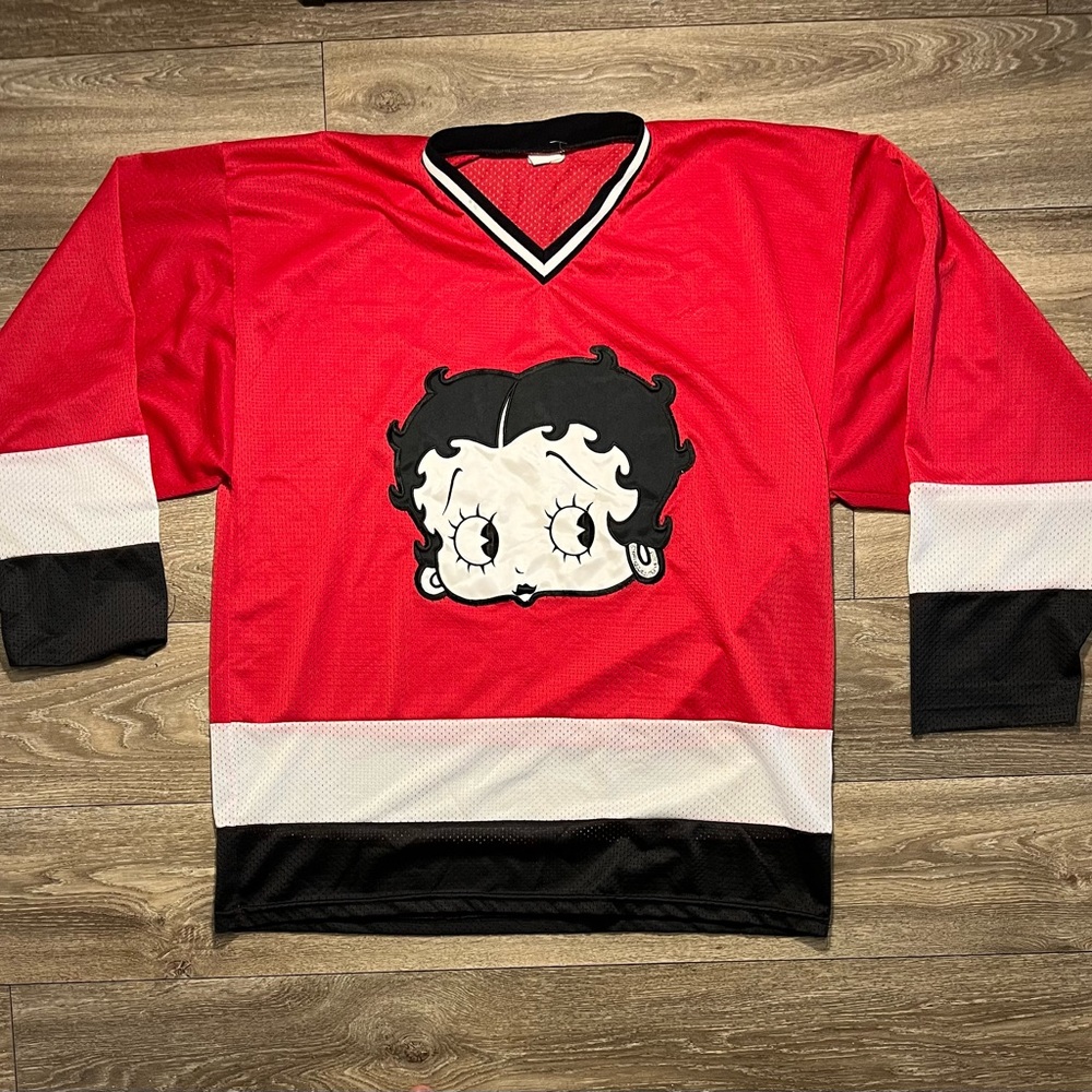 1998 Betty Boop Embroidered Hockey Jersey Vintage Size S/M